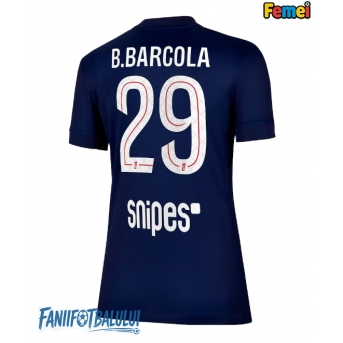 Paris Saint-Germain Bradley Barcola #29 Tricou Fotbal Replică 2025-26 Femei Acasa